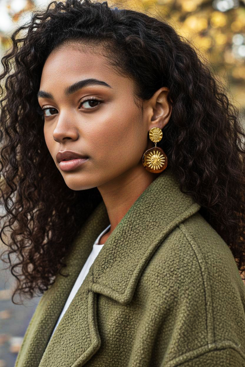 Boucles d'oreilles Ambre